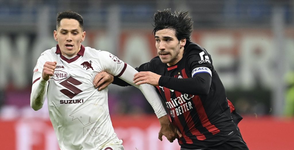 Sandro Tonali AC Milan Milan-Torino Coppa Italia 2022-2023