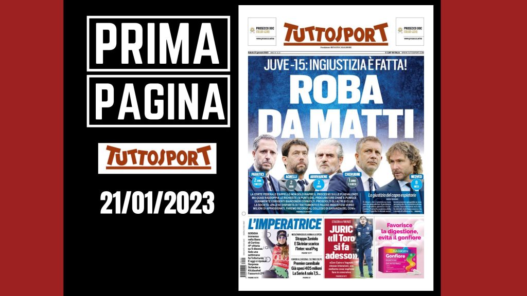 Prima pagina Tuttosport: "Roba da matti"