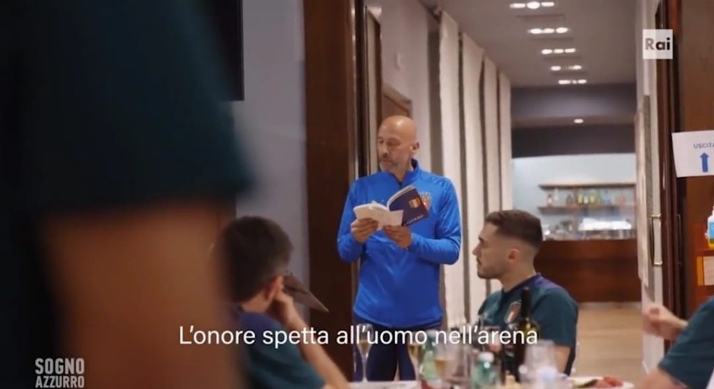 Addio Vialli: il discorso prima della finale di Euro 2020 | VIDEO (screen gazzetta.it)