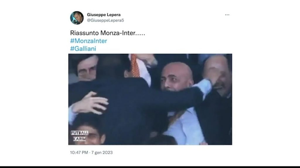 Monza, pazza esultanza di Galliani: le reazioni dei social | VIDEO (screen gazzetta.it)