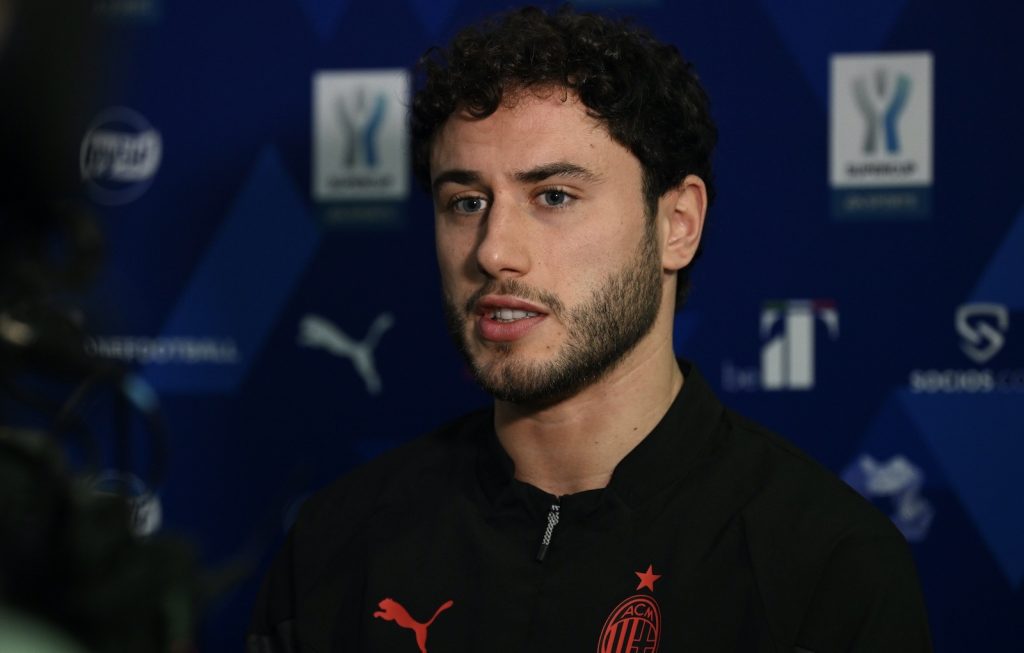 Davide Calabria AC Milan conferenza stampa Milan-Inter Supercoppa Italiana