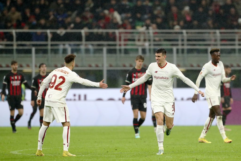 esultanza Ibanez Milan-Roma Serie A 2022-2023
