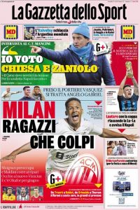 Prima pagina Gazzetta dello Sport 02/01/2023