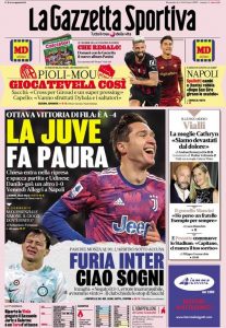 Prima pagina Gazzetta dello Sport 08-01-2023