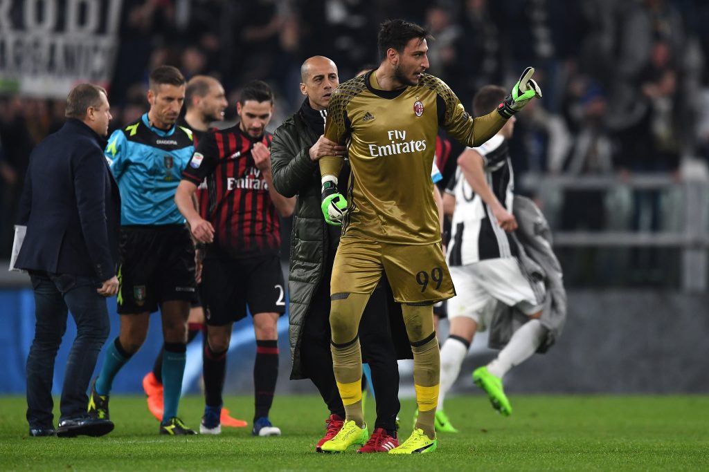 Gianluigi Donnarumma, qui contro la Juventus allo Stadium (Getty images)