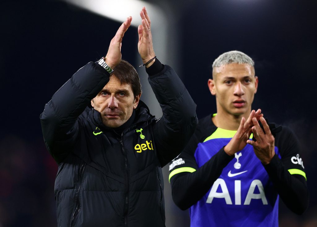 Antonio Conte e Richarlison Tottenham avversario AC Milan