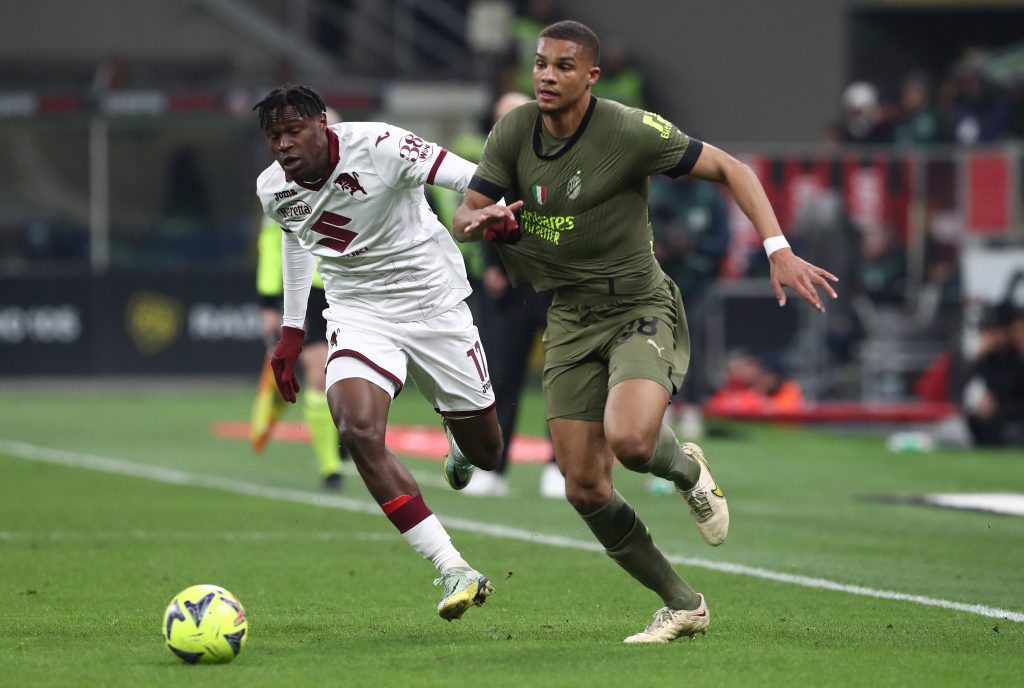 Singo e Thiaw, calciatori di Torino e Milan (getty images)