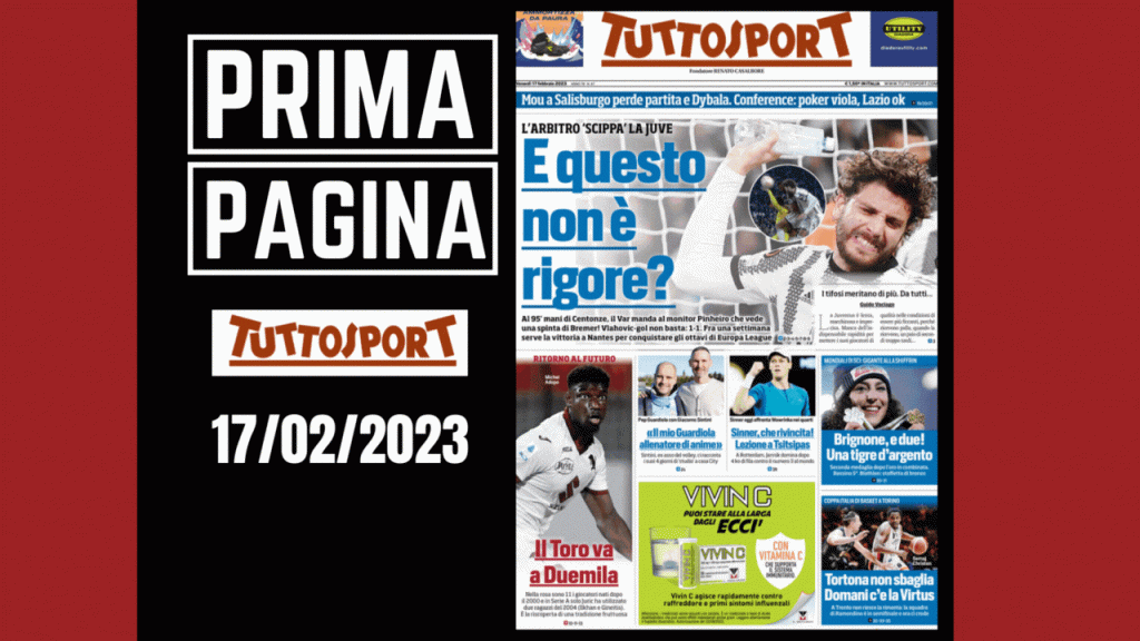 Prima pagina Tuttosport: "E questo non è rigore?"