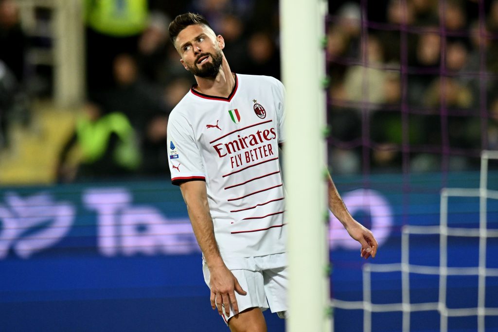 Olivier Giroud (attaccante AC Milan), qui durante Fiorentina-Milan (Serie A 2022-2023) | News