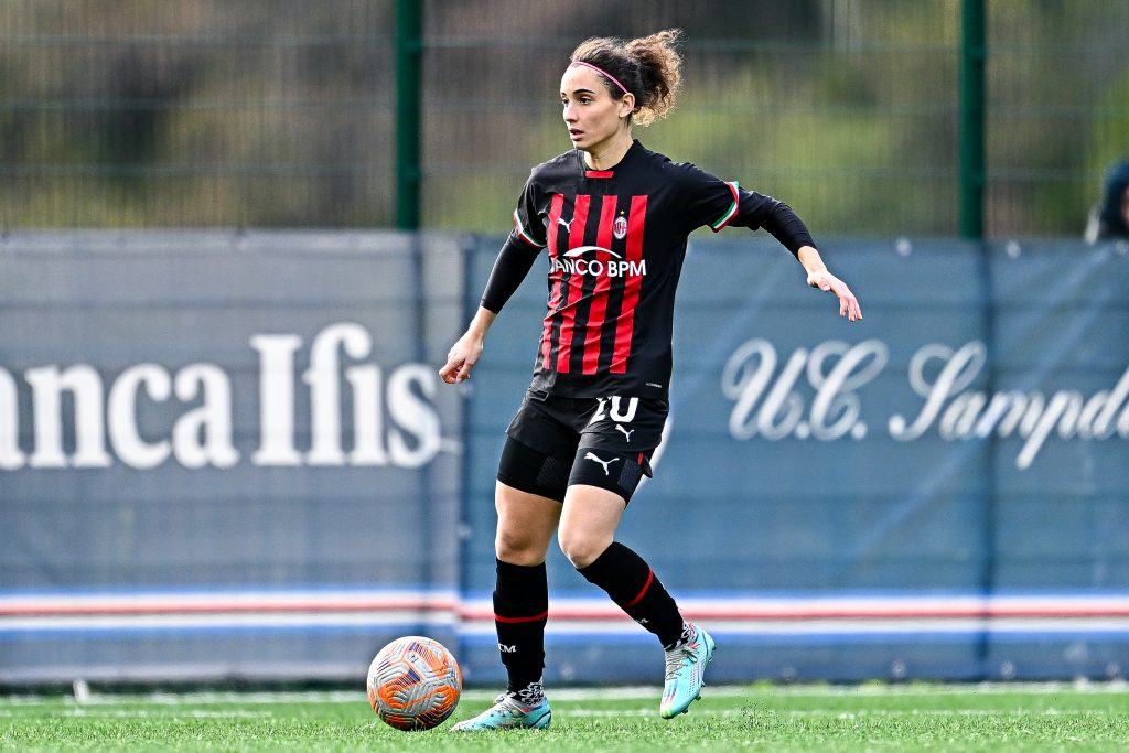 Angelica Soffia, calciatrice del Milan femminile (getty images)