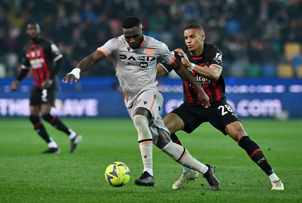 Isaac Success e Malick Thiaw, impegnati ieri sera in Udinese-Milan