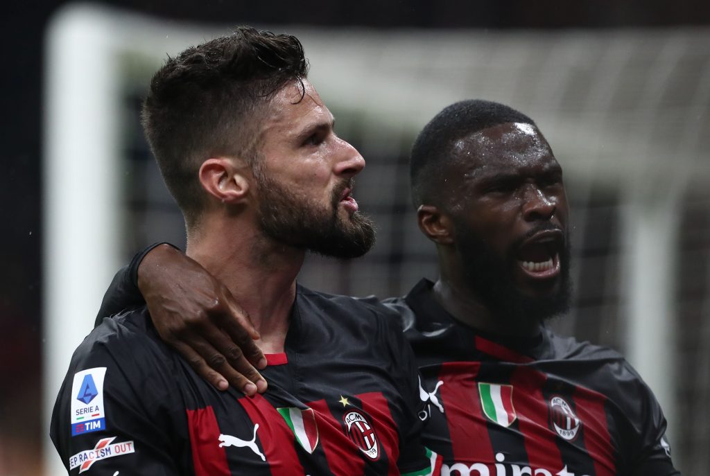 Olivier Giroud e Fikayo Tomori, difensori del Milan (getty images)