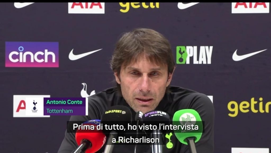 Antonio Conte, allenatore del Tottenham (screen gazzetta.it)