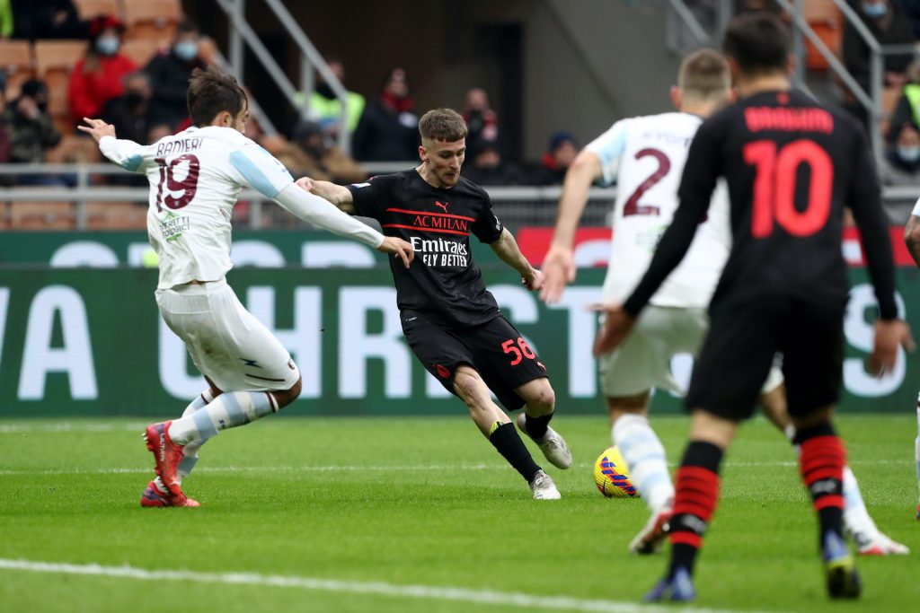 gol Alexis Saelemaekers AC Milan Milan-Salernitana 2-0 Serie A 2021-2022