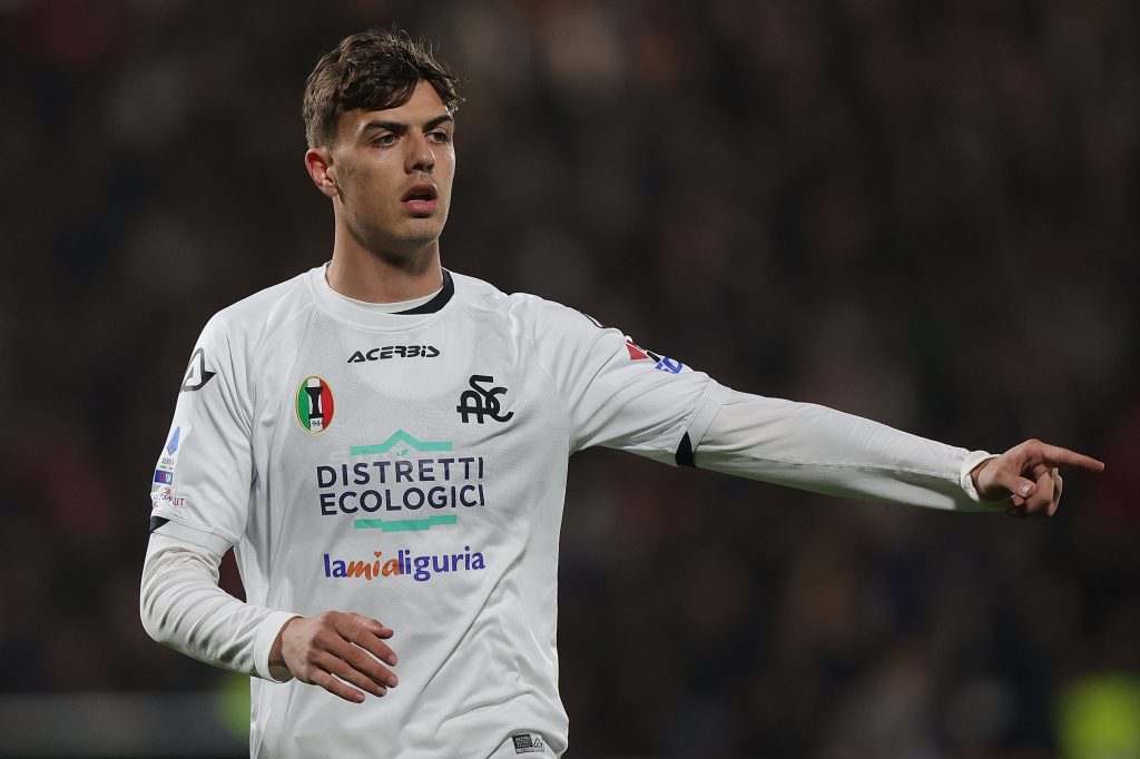 Daniel Maldini, calciatore del Milan in prestito allo Spezia (getty images)