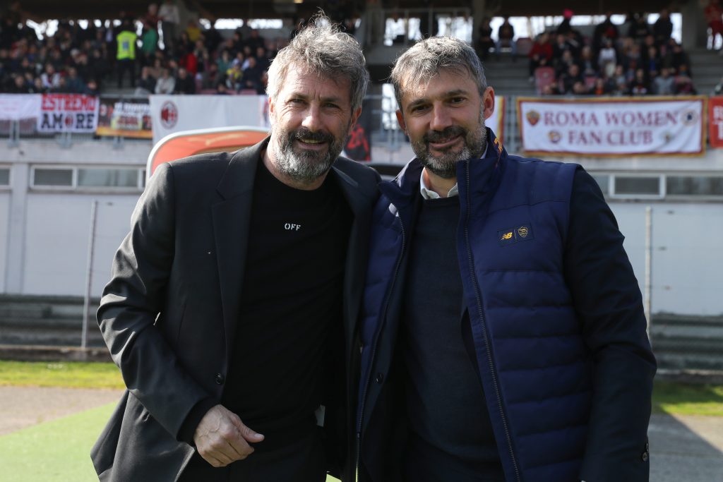 Maurizio Ganz e Alessandro Spugna, allenatori di Milan e Roma femminile (getty images)
