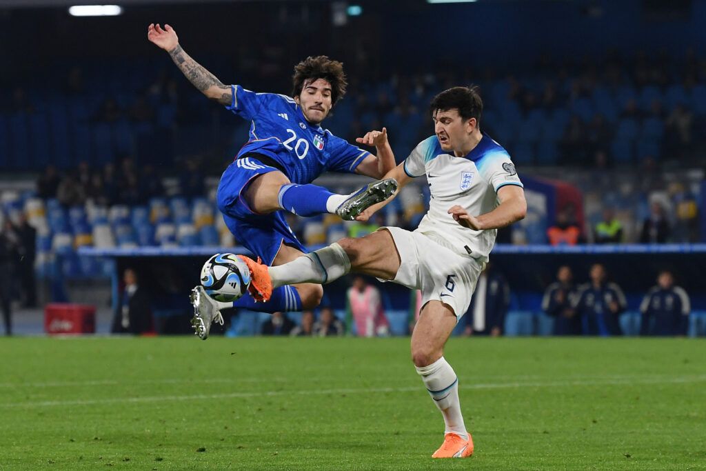 Sandro Tonali centrocampista Italia vs Inghilterra