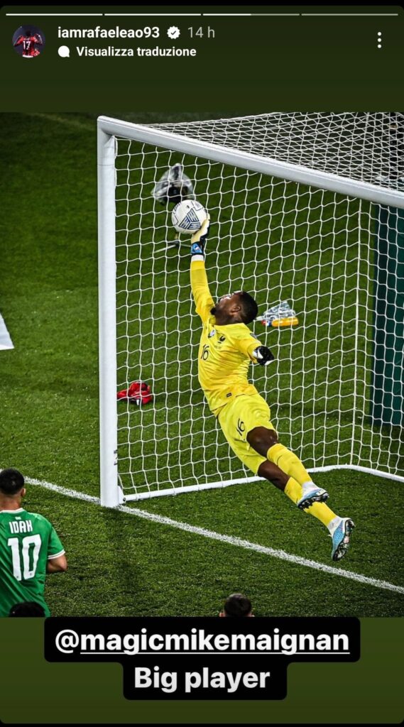 Mike Maignan, portiere del Milan (foto storia instagram Leao)