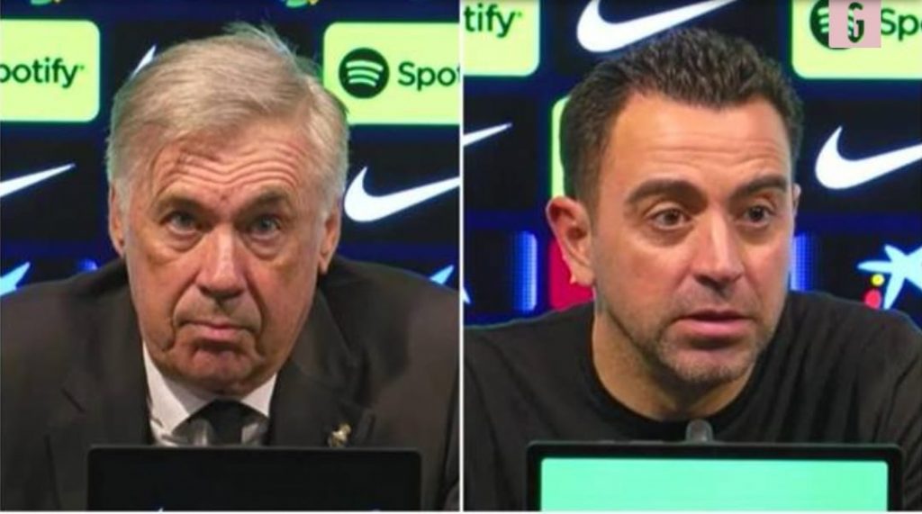 Barcellona-Real Madrid, scontro Ancelotti-Xavi sul fuorigioco | VIDEO (screen gazzetta.it)