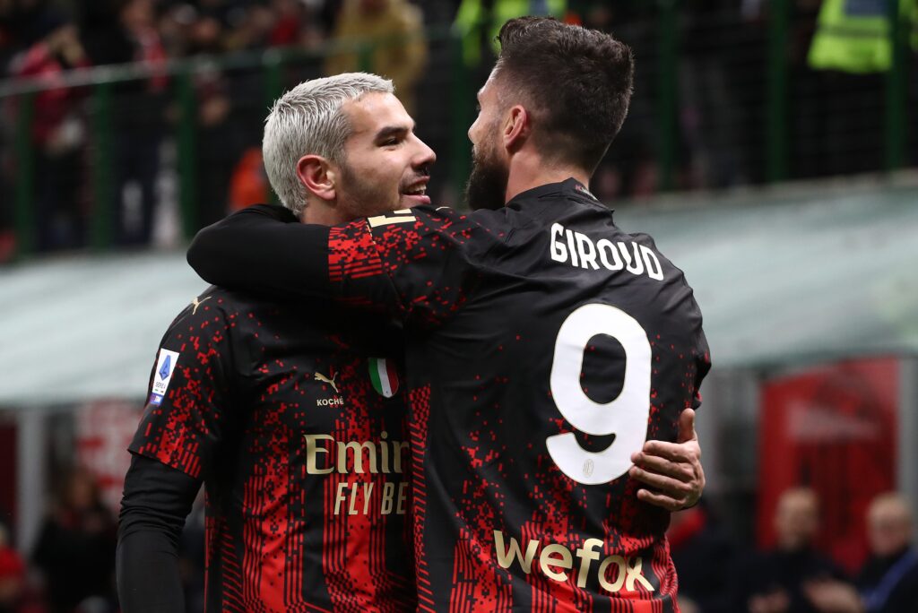 Olivier Giroud Theo Hernandez calciatori AC Milan