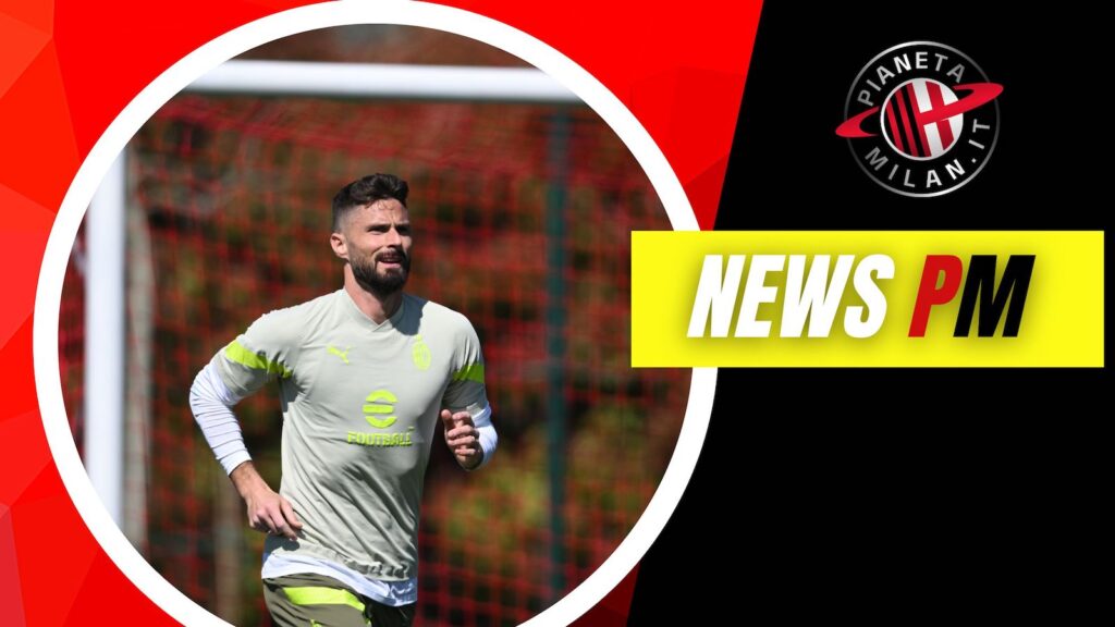 Olivier Giroud AC Milan allenamento Milanello