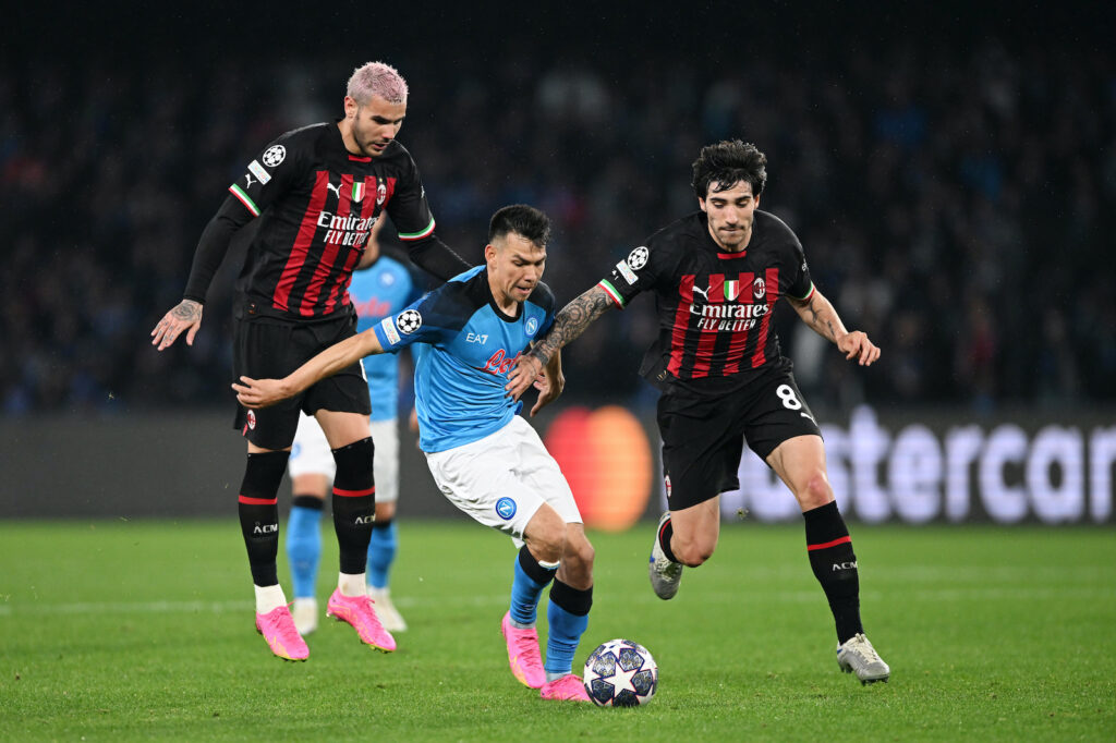 Theo Hernández Tonali Lozano AC Milan Napoli-Milan Champions League 2022-2023
