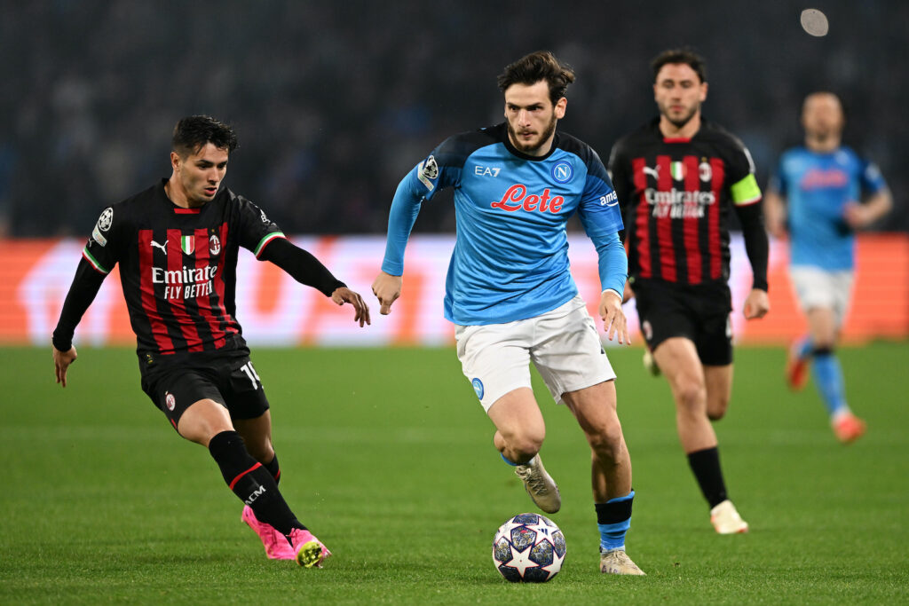 Brahim Díaz Calabria Kvaratskhelia AC Milan Napoli-Milan Champions League 2022-2023