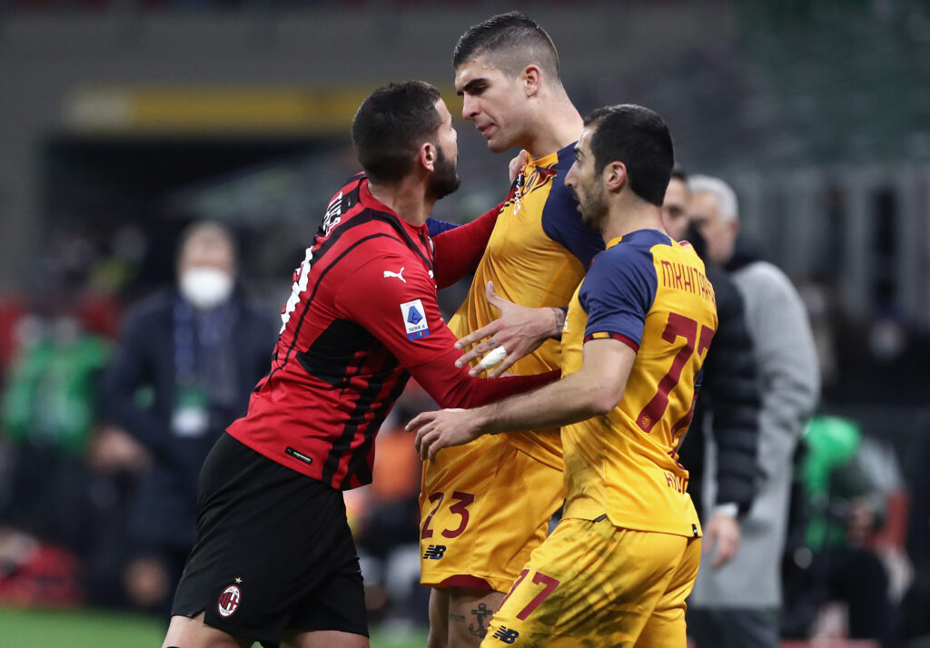 Theo Hernandez e Mancini, difensori di Milan e Roma