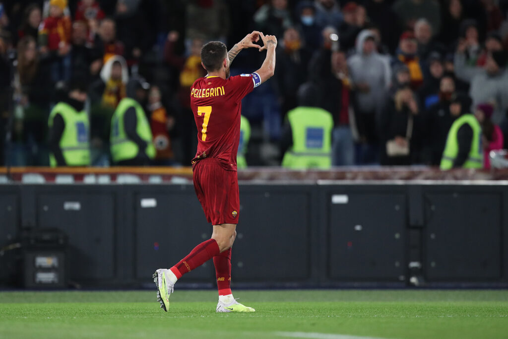 Lorenzo Pellegrini in gol in Roma-Udinese