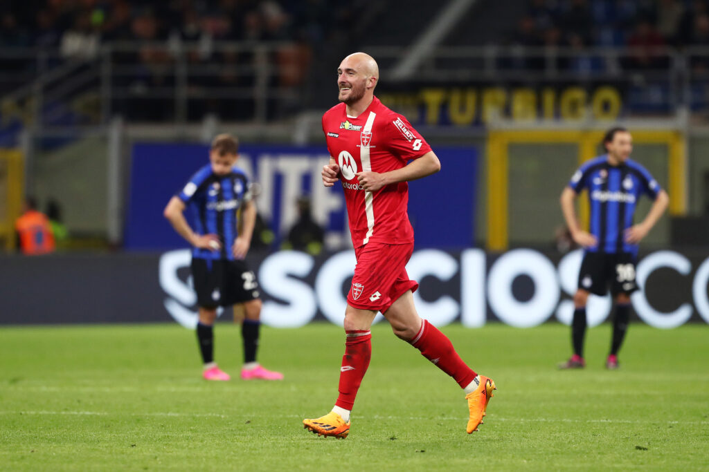 Luca Caldirola in gol in Inter-Monza