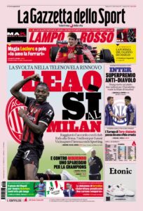 Prima pagina Gazzetta dello Sport 29/04/2023