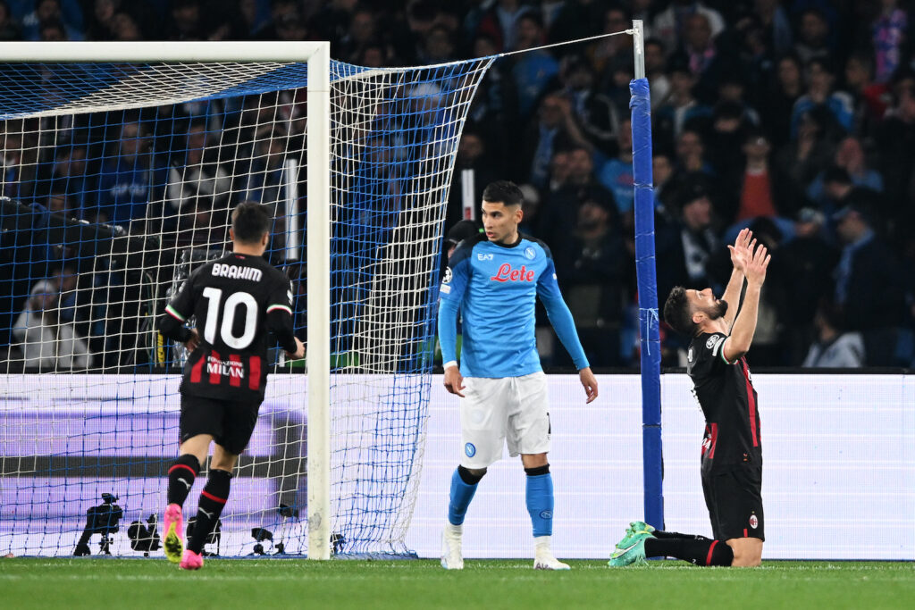 esultanza Giroud AC Milan Napoli-Milan Champions League 2022-2023