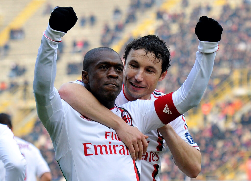 esultanza Seedorf AC Milan Bologna-Milan 2-2 Serie A 2011-2012