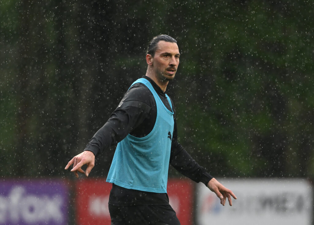 Zlatan Ibrahimovic AC Milan allenamento Milanello