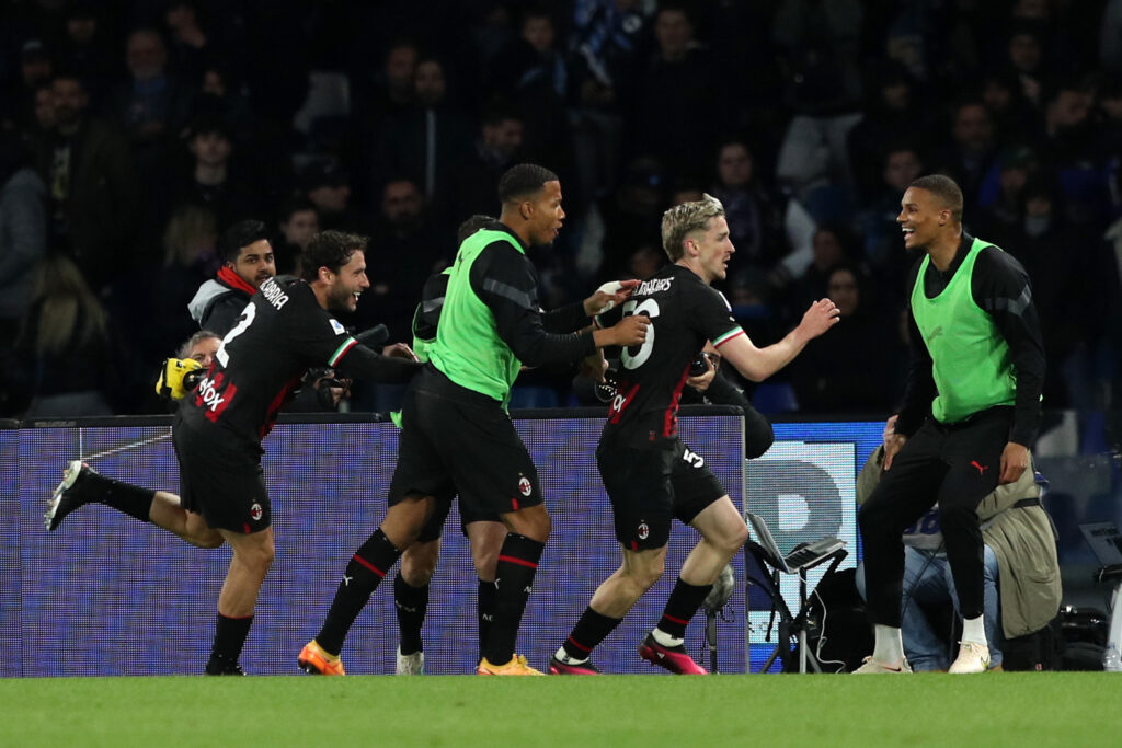 Alexis Saelemaekers esultanza Napoli Milan