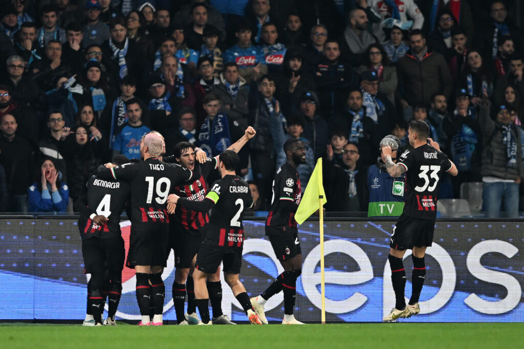esultanza Giroud AC Milan Napoli-Milan Champions League 2022-2023