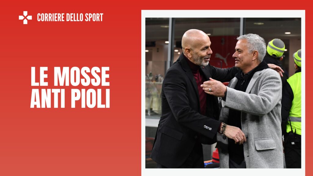 Stefano Pioli e José Mourinho, allenatori Milan e Roma