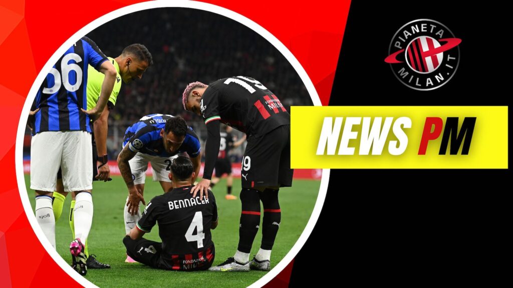 infortunio Bennacer derby Milan-Inter 0-2 Champions League 2022-2023