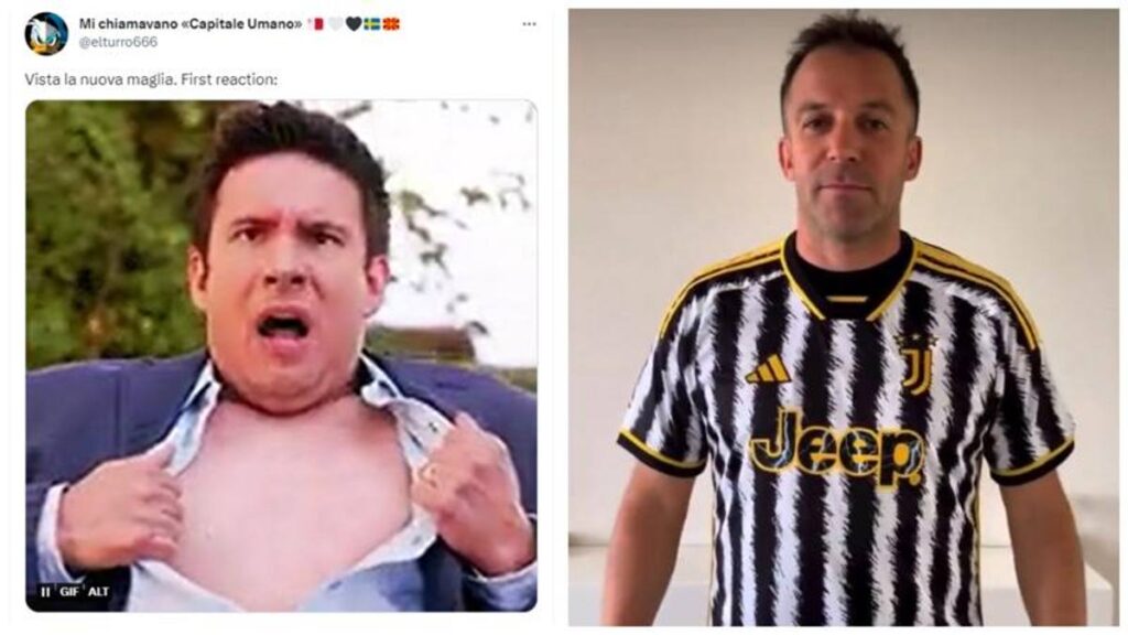 prima maglia Juventus 2023-2024 social
