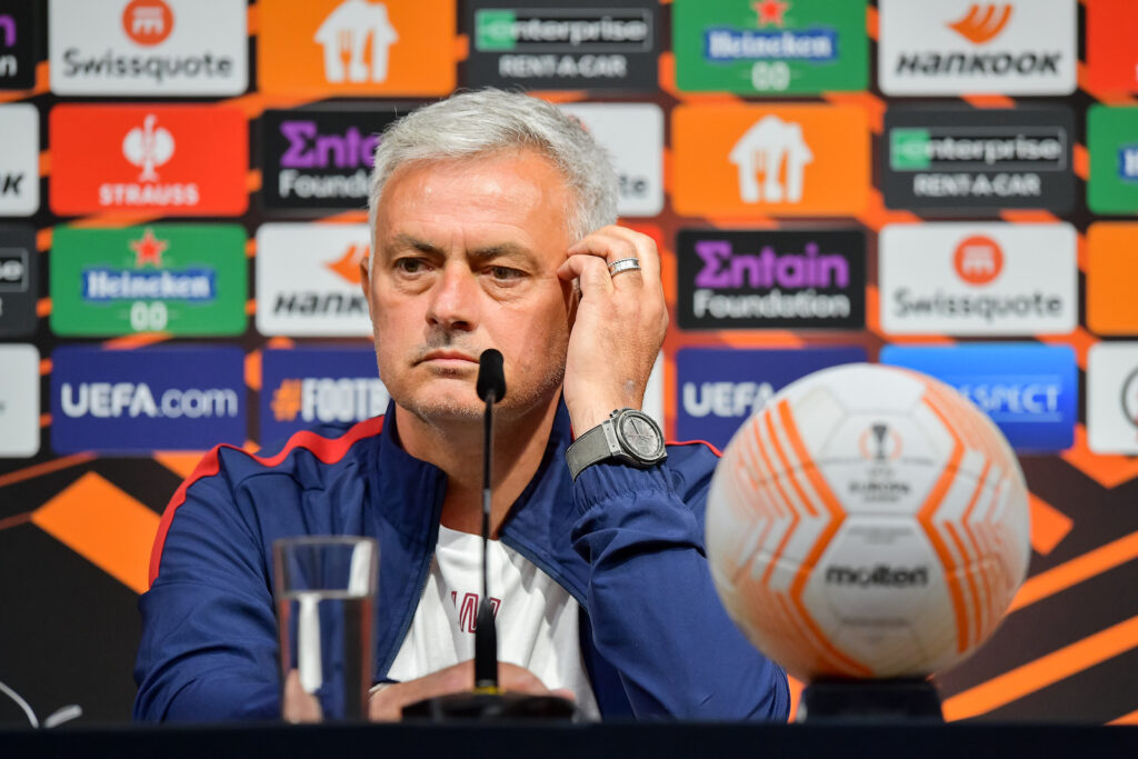 José Mourinho AS Roma conferenza stampa finale Europa League 2022-2023 Siviglia-Roma
