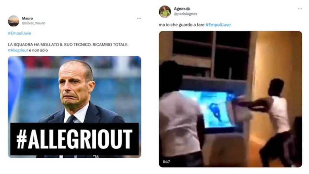 Empoli Juventus reazioni social