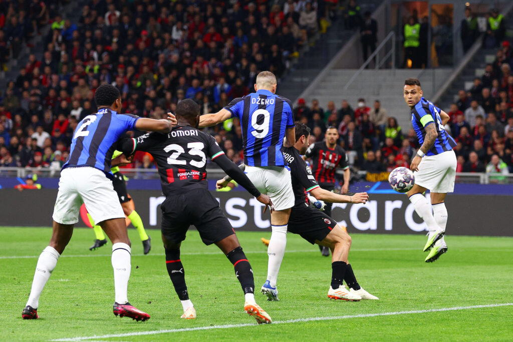 gol Edin Dzeko derby Milan-Inter 0-2 Champions League 2022-2023