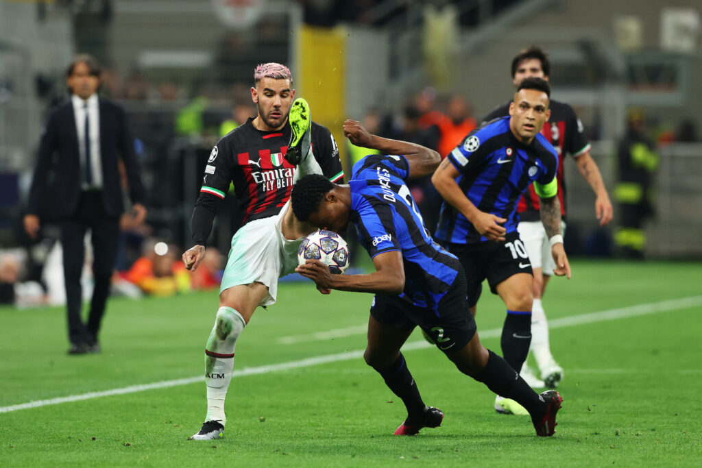 Theo Hernández Dumfries derby Inter-Milan Champions League 2022-2023