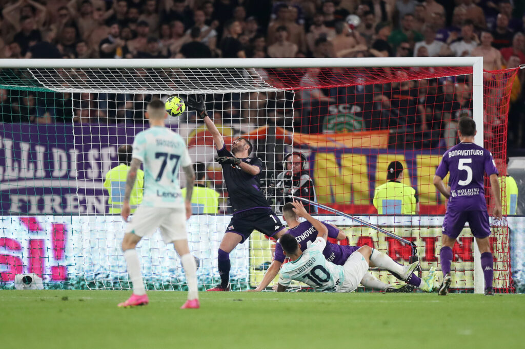gol Lautaro Martínez Fiorentina-Inter 1-2 finale Coppa Italia 2022-2023