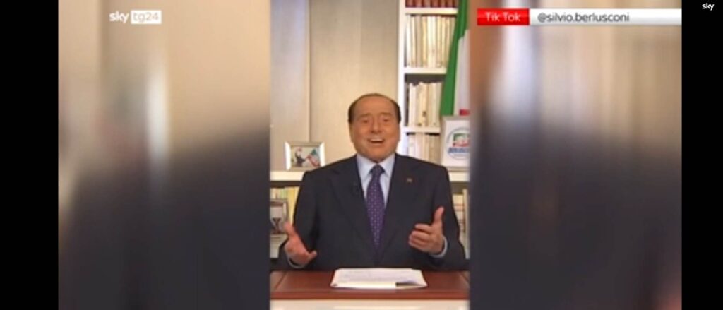 Morte Berlusconi, il suo primo virale video su TikTok (screen Gazzetta.it)