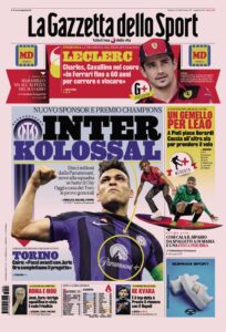 Prima pagina Gazzetta dello Sport 03-06-2023