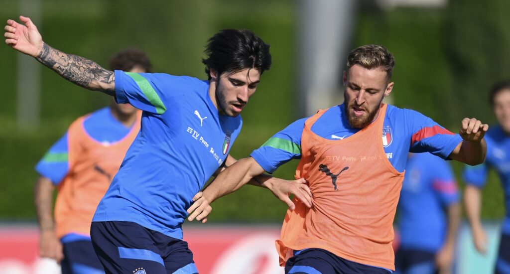 Sandro Tonali Davide Frattesi Nazionale Italiana