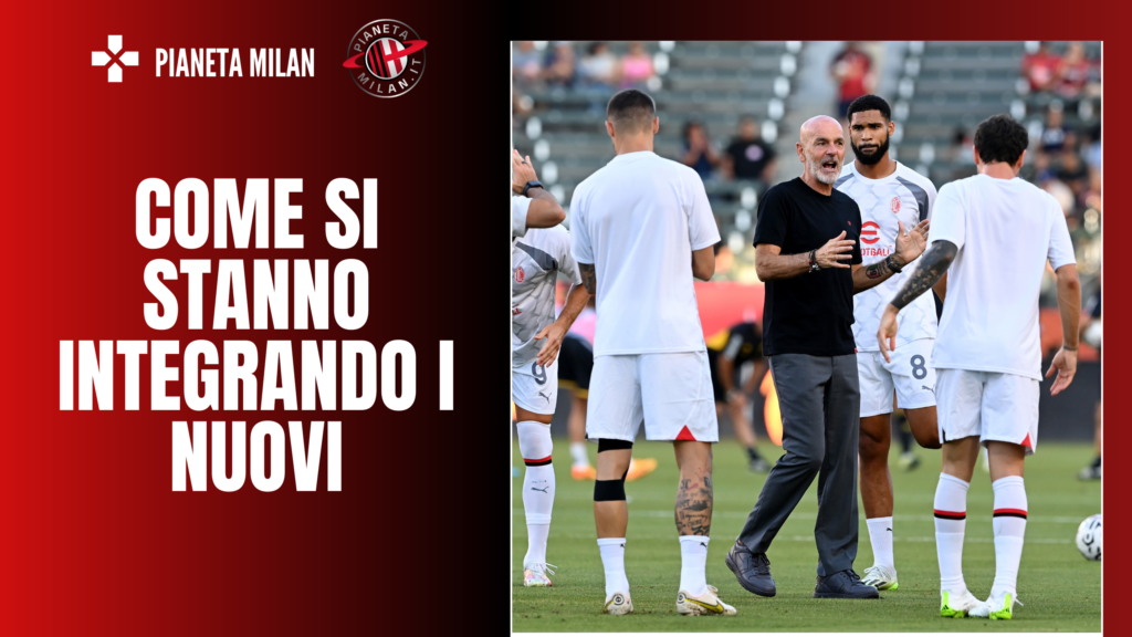 Stefano Pioli AC Milan riscaldamento pre-match