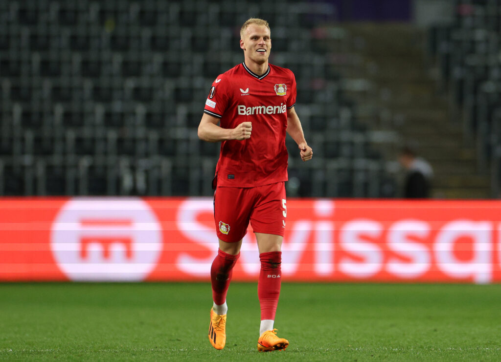 Mitchel Bakker, nuovo acquisto dell'Atalanta, qui con la maglia del Bayer Leverkusen (getty images)