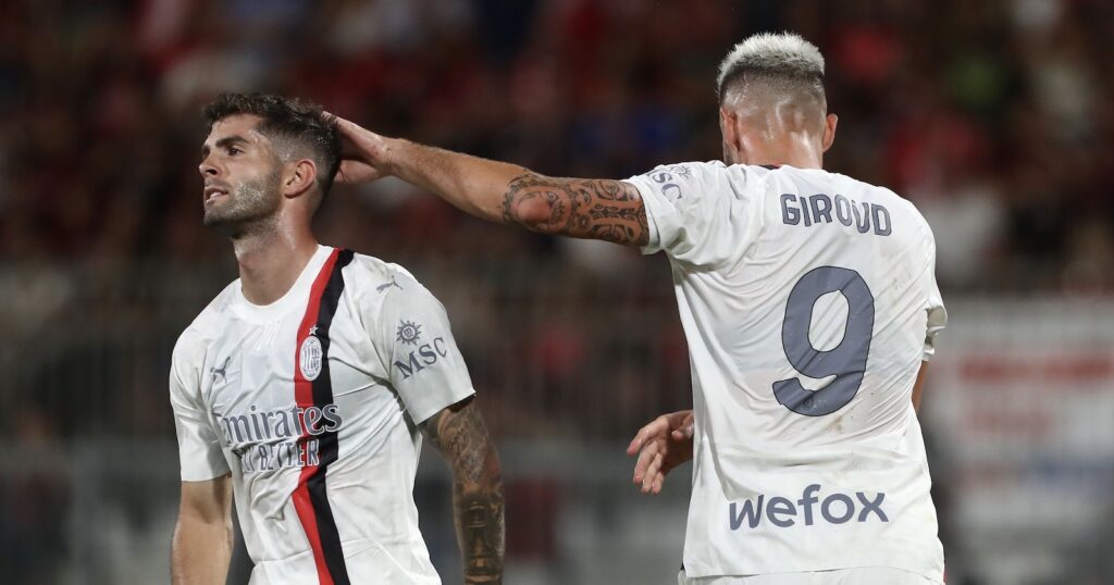 Pulisic Giroud AC Milan amichevole Monza-Milan 6-7 dcr precampionato 2023-2024